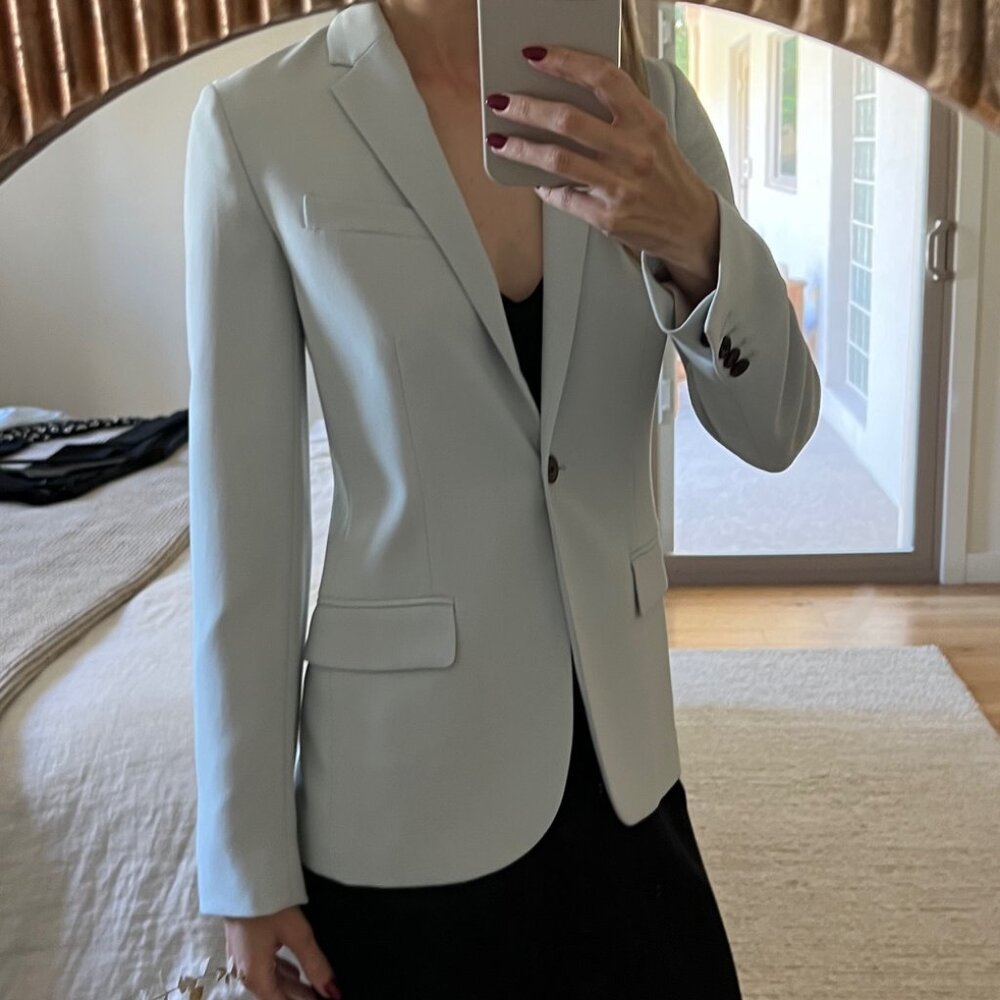 Theory Staple Blazer | Silver Ice Size 00